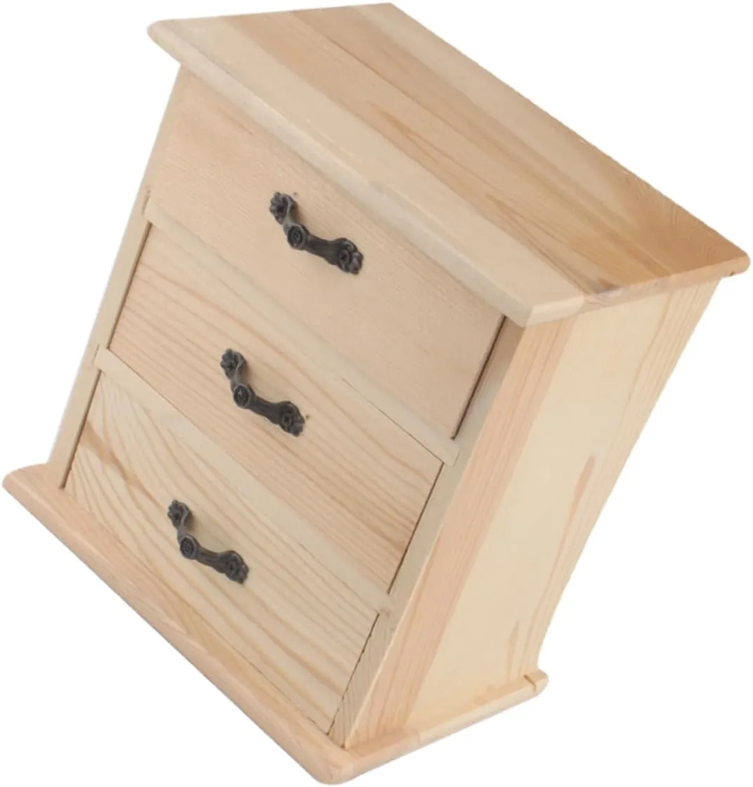 GANAZONO Desk Storage Box Wooden Drawers Office Drawer Dollhouse Accessories Small Desk Organizer