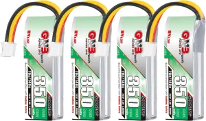 GAONENG 4pcs GNB Batteries 2S LiPo 350mAh HV 7.6V 70C PH2.0 3PIN LiPo Battery for RC Car 1:28 1/28 4WD Drift onload offload K969 K989 wltoys Brushed