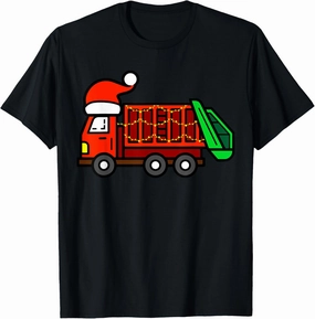 Garbage Truck | Christmas Santa Hat Themed Tee T-Shirt