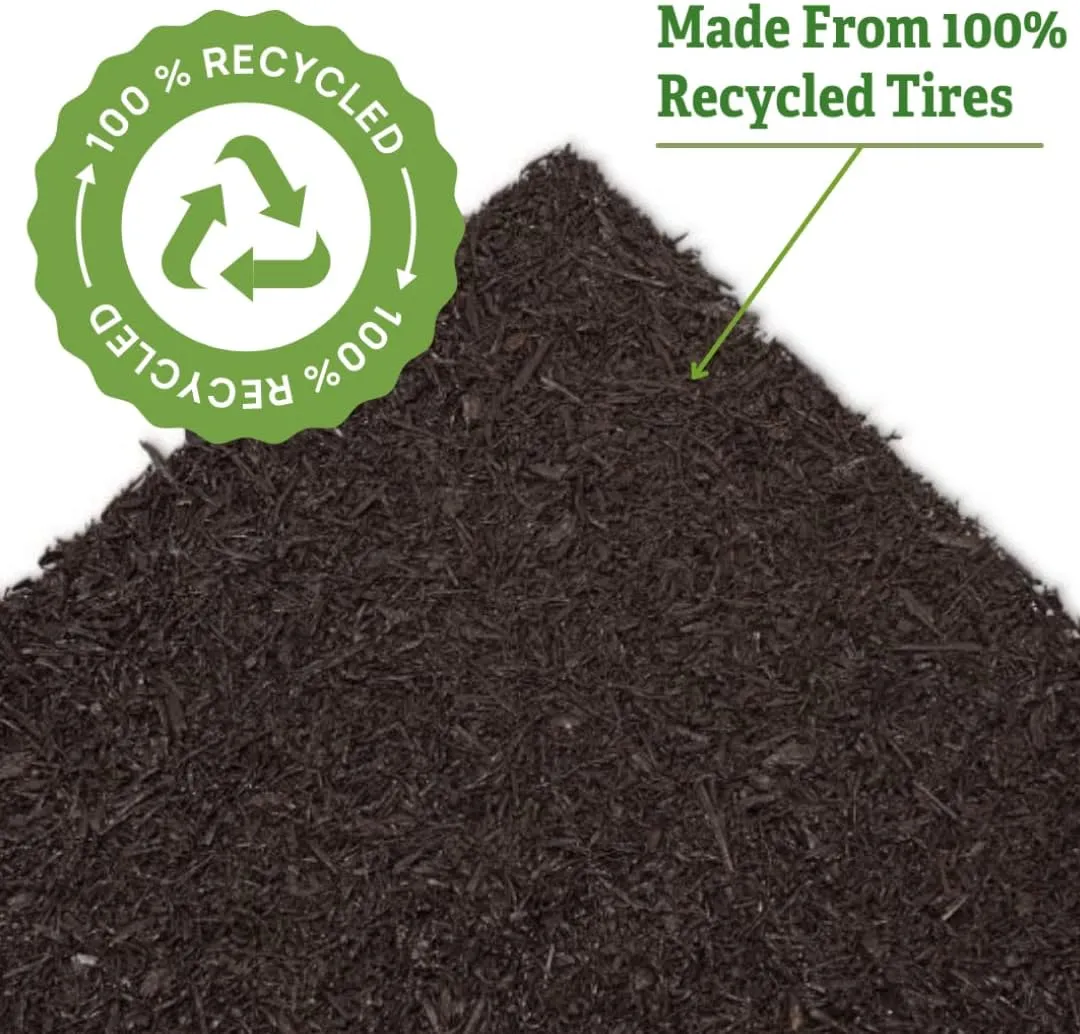 Gardener's Supply Company 100% Recycled Rubber Walkway | Natural Looking Permanent Mulch Solution | Garden Pathway, Barrier & Edging Border Mat - 8' x 2'