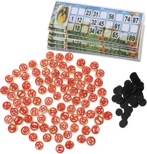 Garneck 1 Set Set Russian Lotto Game Set Wood Chess for Family Fun Engaging Bingo and Tickets for Adults Game Night