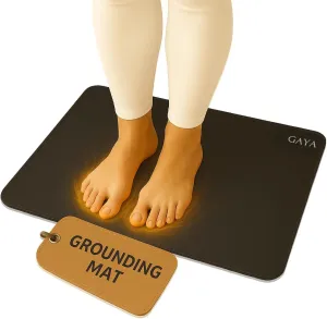 GAYA Grounding Mat for Feet, Sleep Improvement, Back Pain Relief, Muscle Relaxation & Stress, Earthing Pads for Bed, Ground for Desk, Earth Mats, Bedding Pad (24''X16'')