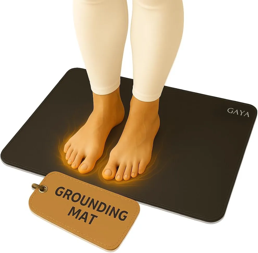 GAYA Grounding Mat for Feet, Sleep Improvement, Back Pain Relief, Muscle Relaxation & Stress, Earthing Pads for Bed, Ground for Desk, Earth Mats, Bedding Pad (24''X16'')