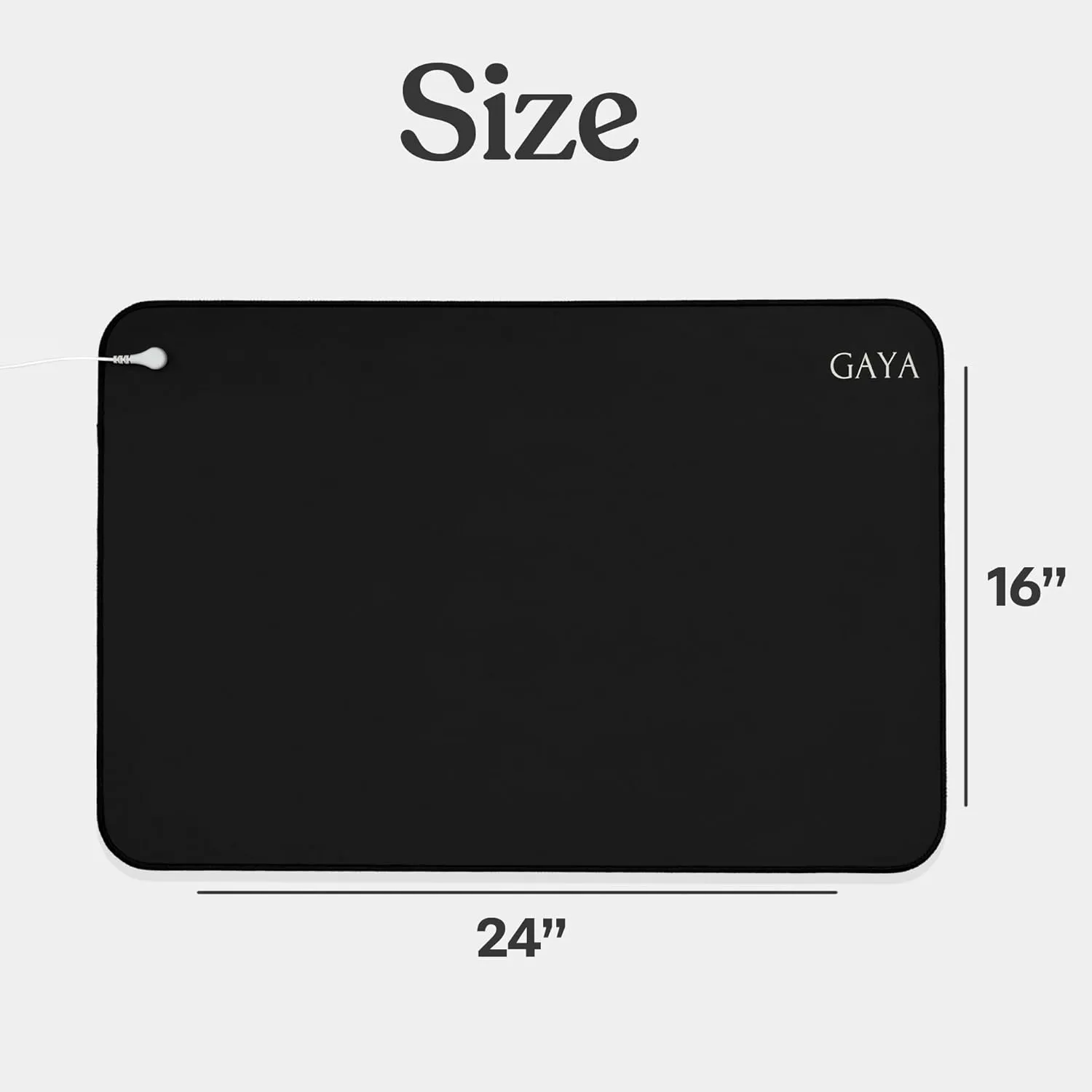 GAYA Grounding Mat for Feet, Sleep Improvement, Back Pain Relief, Muscle Relaxation & Stress, Earthing Pads for Bed, Ground for Desk, Earth Mats, Bedding Pad (24''X16'')
