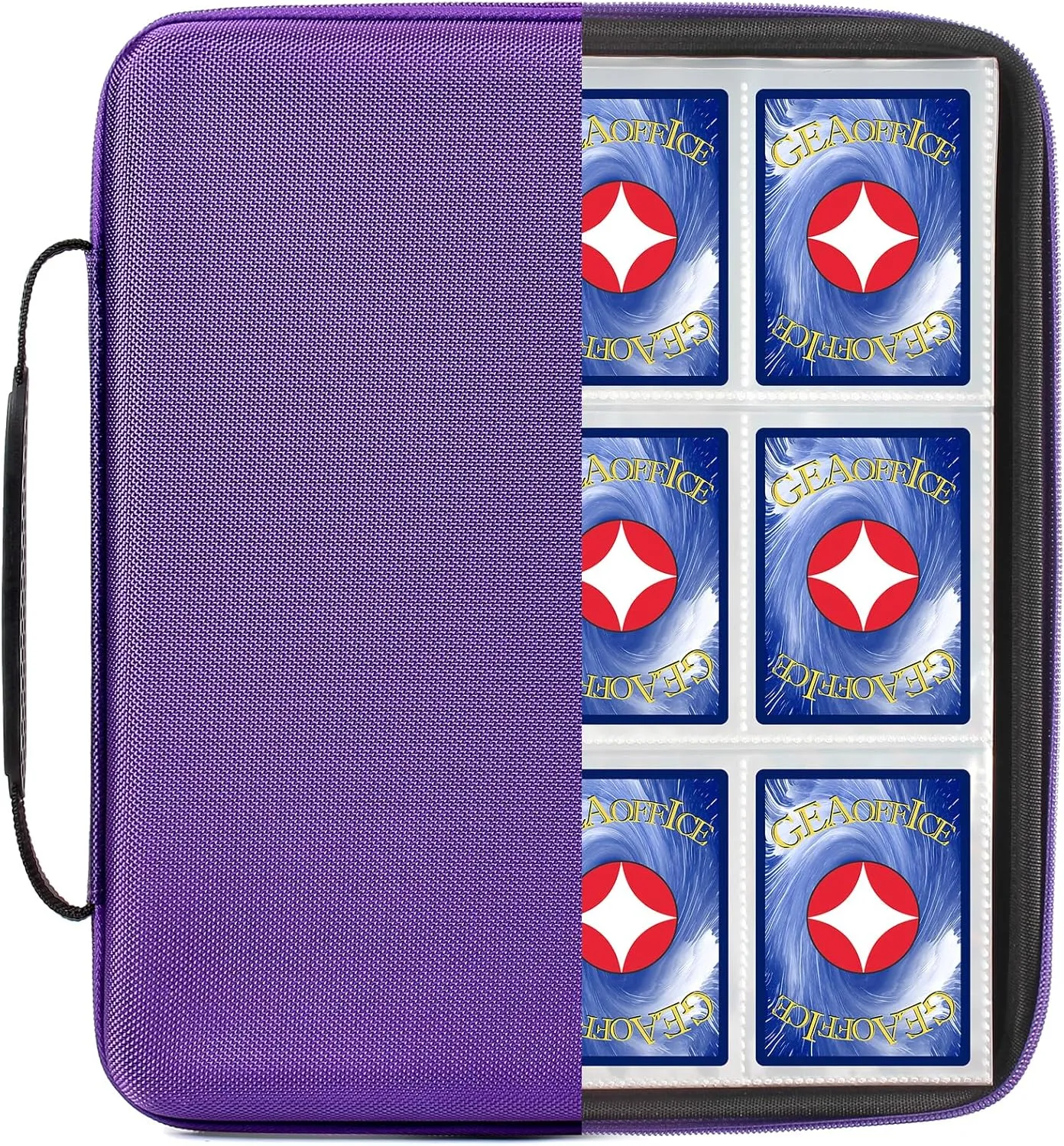 GEAoffice Upgrade Card Binder 9 Pockets, EVA Trading Card Binder for 756 Cards, Durable Sports Card Collection Binder, Card Album Holder Folders for MTG, TCG, Game Cards & Sports Cards, Purple