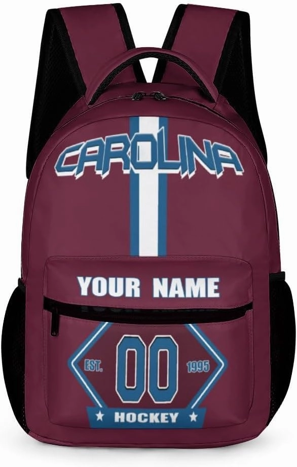 Generic Custom Backpack High Capacity Bag Hockey Fans Gifts for Teenager Men Women, Add Name & Number