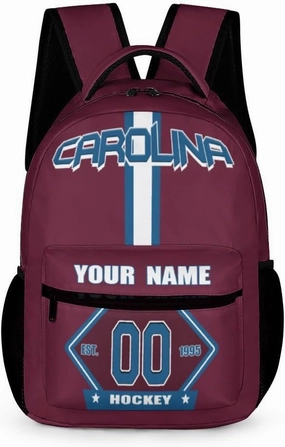 Generic Custom Backpack High Capacity Bag Hockey Fans Gifts for Teenager Men Women, Add Name & Number