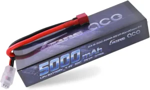 Gens ace 2S 7.4V 5000mAh 50C LiPo Battery Pack HardCase with T Plug for RC Car Arrma Axial Losi TRX Slash Buggy Team Associated Serpent HPI Redcat LRP Monster Truck Roar Approved