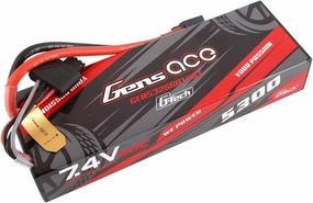 Gens ace G-Tech 5300mAh 7.4V 60C 2S Lipo Battery HardCase 24# with EC3 and Deans Adapter