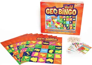 GeoToys GeoBingo, World Bingo Game for Kids, Geography Game for Home, School or Camp - Fun Bingo Games for Family, Play & Learn Countries of the World, Ages 4 and Up