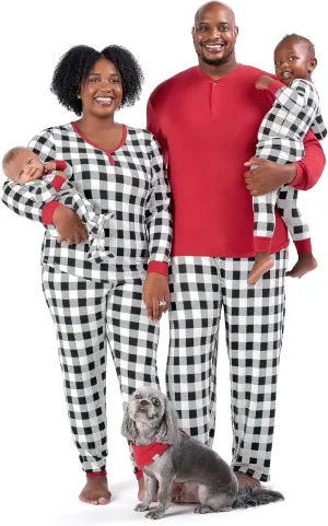 Gerber Baby Holiday Family Matching Pajamas, Black/Red Buffalo Check, Small