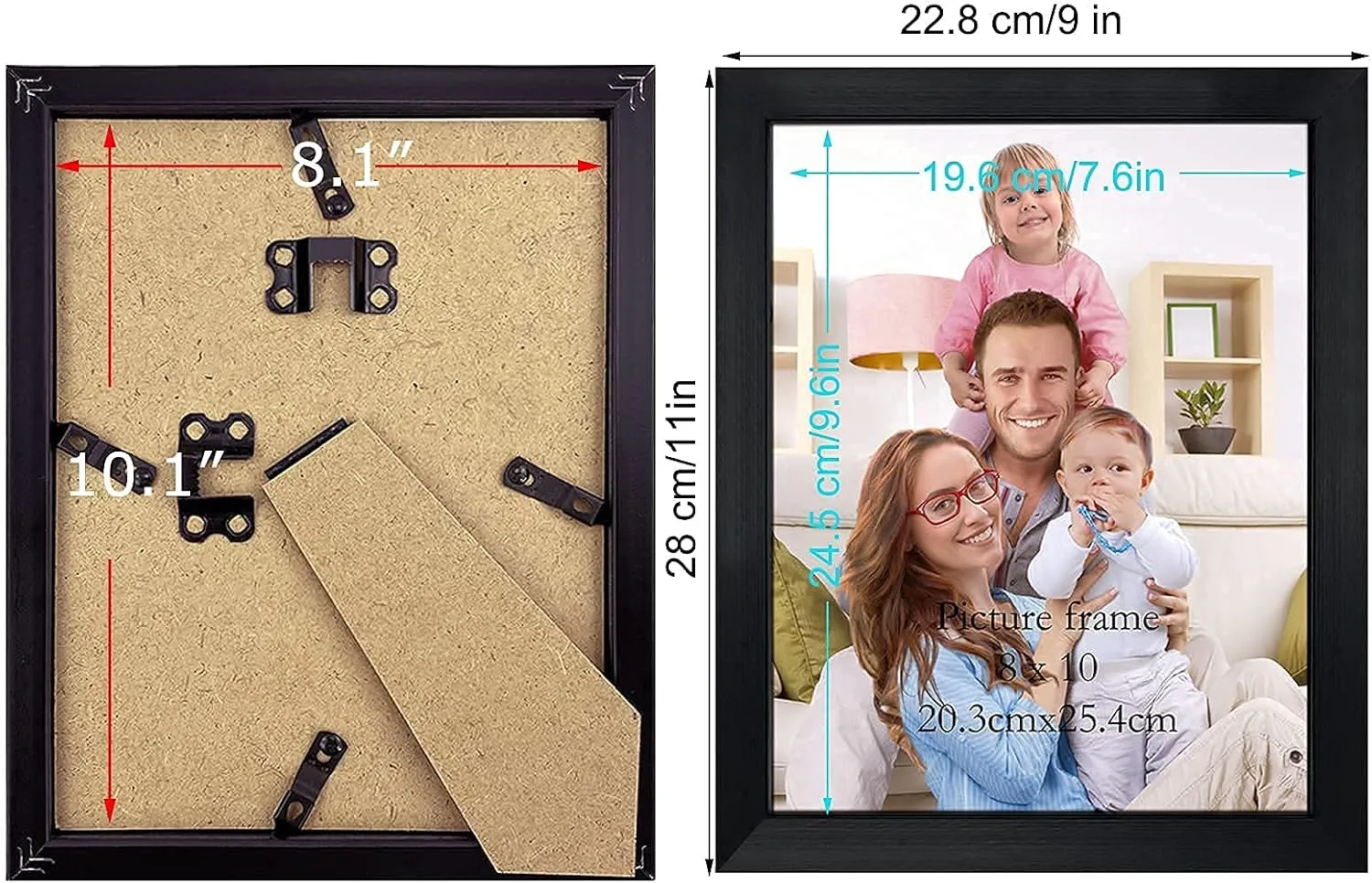 Giftgarden Black 8x10 Picture Frame Bulk, Multi 8 x 10 Photo Frames Set for Wall Hanging or Tabletop, 12 Pack