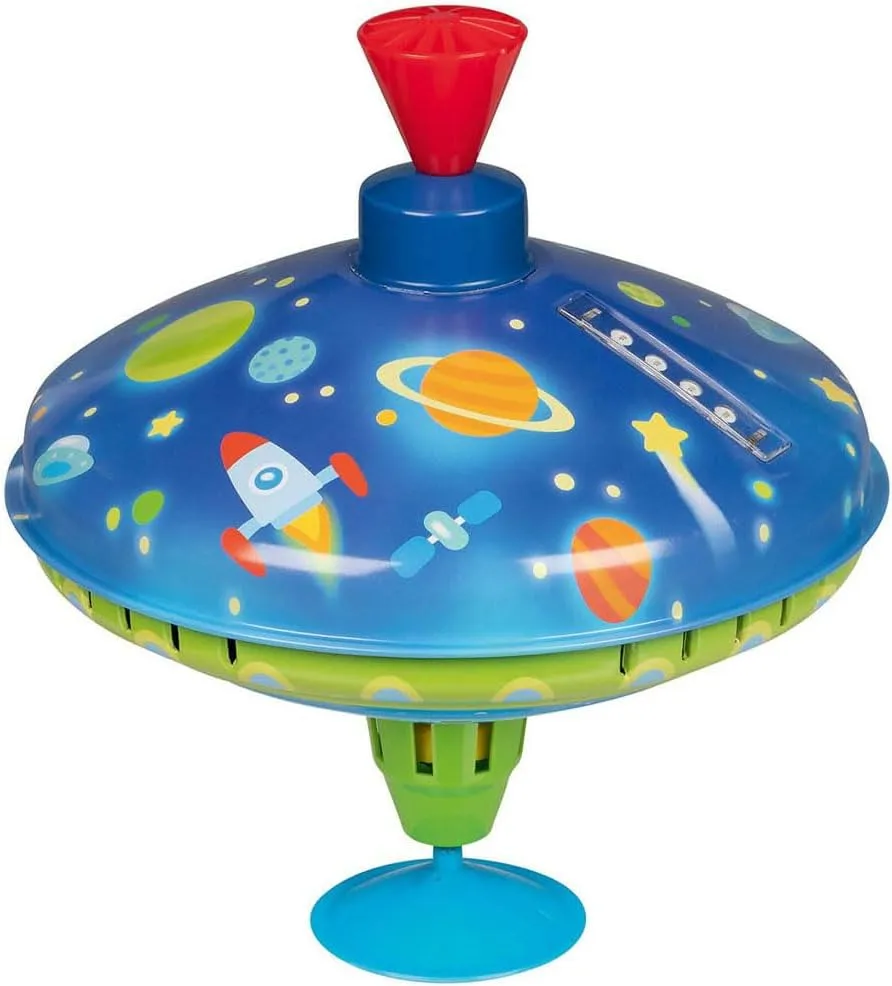 Goki Metal Humming Spinning Top with LED Lights, Multicolored, Unisex Infant