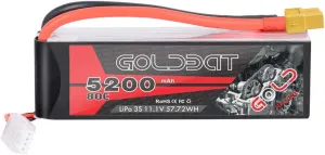 GOLDBAT 5200mAh 3S 11.1V 80C LiPo RC Short Battery Pack with XT60 Connector Softcase for RC Car Truck Quadcopter Airplane Helicopter Boat