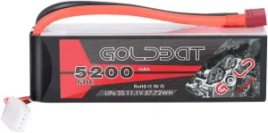 GOLDBAT 5200mAh 60C 11.1V 3S Lipo RC Short Battery with T Connector Softcase Pack for RC Car Truck Quadcopter Airplane Helicopter Boat