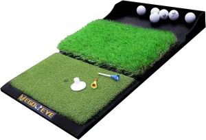Golf Hitting Mat,Dual-Turf Mat with Ball Tray,Tri-Turf Mat,Golf Practice Mat Heavy Duty Rubber Base, Driving Chipping Practice,Golf Mats for Indoor or Outdoor Trining