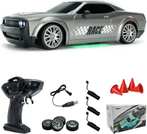GoolRC RC Drift Car, 1:20 2.4GHz 4WD High Speed 20KM/H Racing Car Vehicle, Replaceable Drifting Tires Racing Sport Toy Cars with LED Lights, Electric Toy Car Vehicle Gifts for Kids Boys Girls