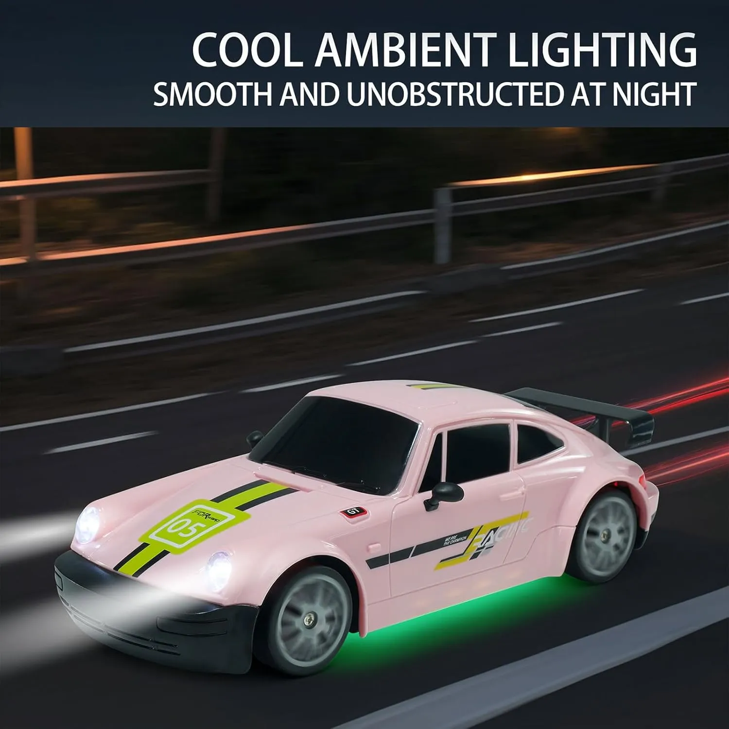 GoolRC RC Drift Car, 1:20 2.4GHz 4WD High Speed 20KM/H Racing Car Vehicle, Replaceable Drifting Tires Racing Sport Toy Cars with LED Lights, Electric Toy Car Vehicle Gifts for Kids Boys Girls
