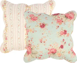 Greenland Home Antique Rose Pillow Set, 18 x 18 inches Each (x2), Blue 2 Count