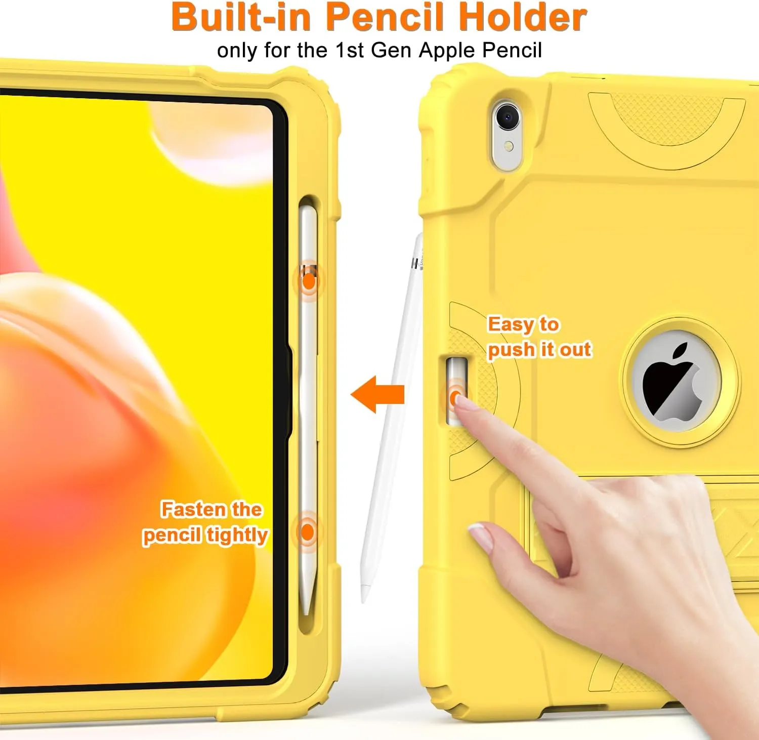Grifobes for iPad 11-inch (A16) 2025 / 10th Generation Case 10.9 inch 2022, iPad 11th / 10th Case with Pencil Holder Heavy Duty Rugged Protective Cover with Kickstand for Girls Kids Gold