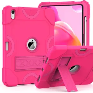 Grifobes for iPad 11-inch (A16) 2025 / 10th Generation Case 10.9 inch 2022, iPad 11th / 10th Case with Pencil Holder Heavy Duty Rugged Protective Cover with Kickstand for Girls Kids Hot Pink