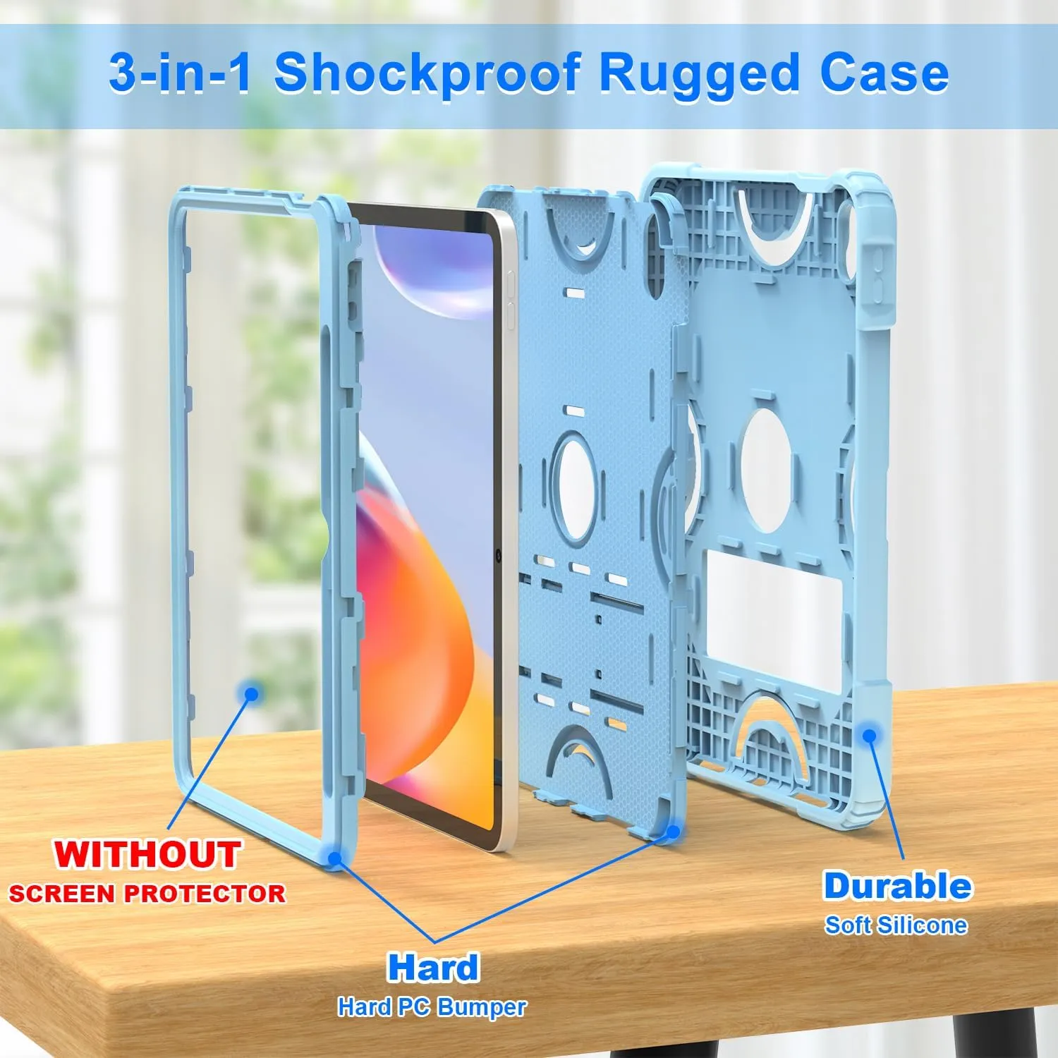 Grifobes for iPad 11-inch (A16) 2025 / 10th Generation Case 10.9 inch 2022, iPad 11th / 10th Case with Pencil Holder Heavy Duty Rugged Protective Cover with Kickstand for Girls Kids Sky Blue