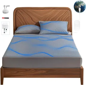Grounding Fitted Sheet with Grounding Cord and Earthing Product Test Pen 90% Organic Cotton & 10% Silver Fiber for Promotes Relaxation & Enhance Sleep Comfort (Queen)