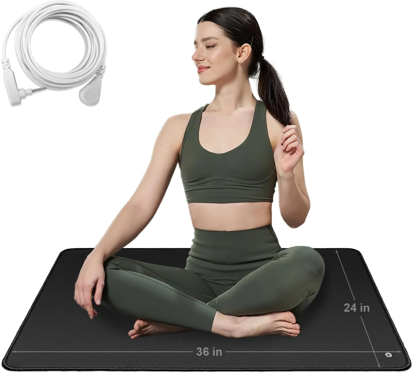 Grounding Mat Earth Connected Mat for Feet Pets Desk Computer Grounding Pad 24"x36" Grounded Mat with Cord