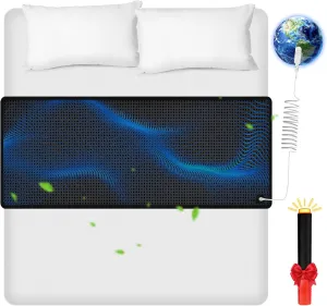 Grounding Mat for Bed, Grounding Sheets for Sleeping, Anti-Slip PU Leather Mattress Pad with Grounded Cord, 27" x 76", King