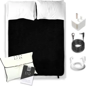 Grounding Mat for Bed, Natural Sleep Solution, Conductive Mattress Cover, Safety Adapter, 2 Cords, Premium Packaging, 2-Year Warranty by Dream Roam Grounding, Queen: 54"x73"