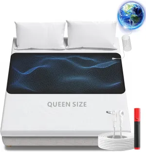 Grounding Mat,Grounding Pad for Bed, Sleep Grounding Matt, Anti-Slip Breathable PU Leather Grounding Mats,Earth Connected Therapy,Improve Sleep Boost Energy,Grounding Mattress for Queen