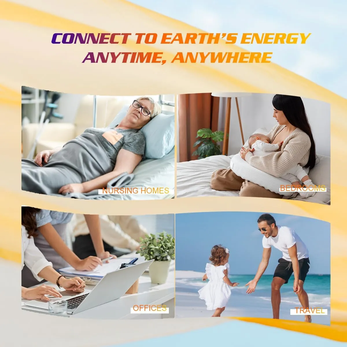 Grounding Sheets 10% Silver Fiber Grounding Mat for Bed Grounding Flat Sheet All Bed Sizes 26x112in White