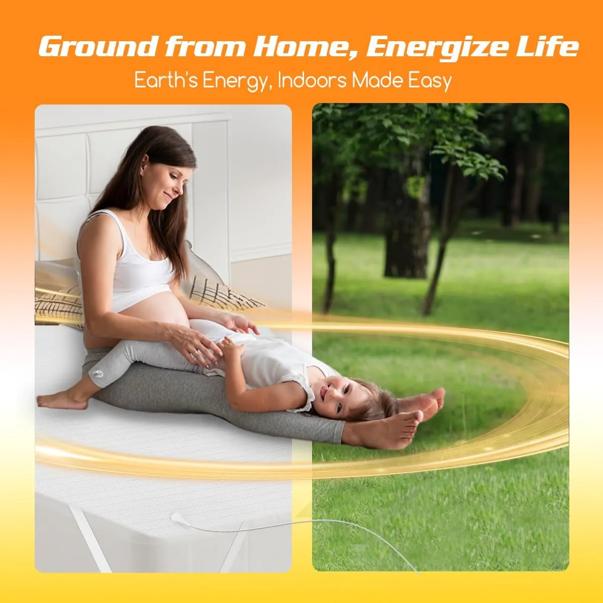 Grounding Sheets 10% Silver Fiber Grounding Mat for Bed Grounding Flat Sheet All Bed Sizes 26x112in White