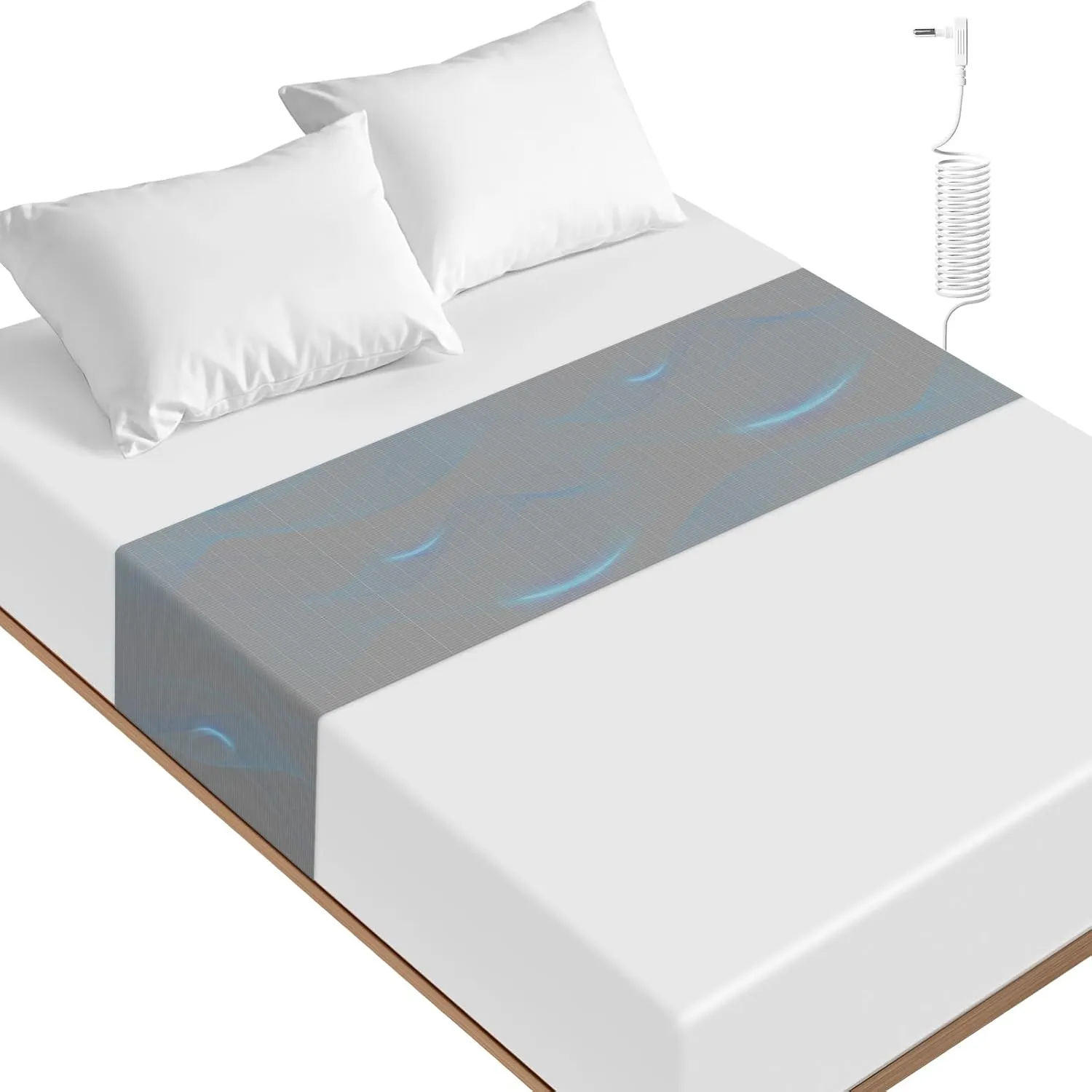 Grounding Sheets – Grounding Mat for Bed, 10% Silver Fiber Grounded Fitted Bed Earth Sheets for All Mattress Sizes, Includes Grounding Cord (Deep Gray)