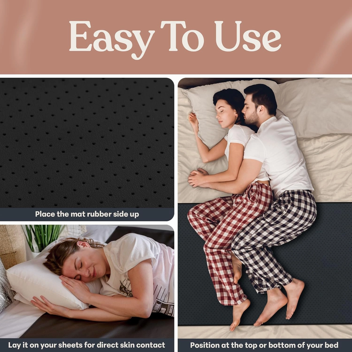 Grounding Mat for Bed King, Queen, Full Size, for Sleeping Improvement, Muscle Relaxation, Earthing Pad for Feet, Mats for Desk, Earth, Pads for Bedding, Wellness Gift