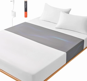 Grounding Sheets for All Mattress Sizes, BOVEREY Grounding Mat for Bed 10% Silver Fiber 90% Organic Cotton Grounding Sheets Sleeping Earth Grounded Mat, with Cord & Tester 104.3"x23.6" (Mistry Grey)