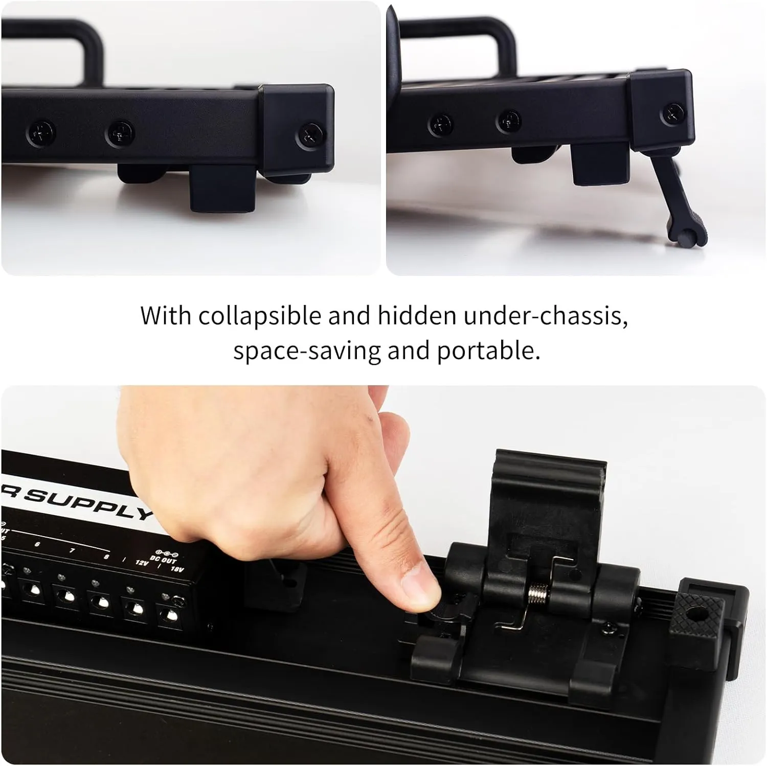 GUITTO Guitar Pedal Board - Clip-Mount Guitar Effect Pedal board Aluminum Alloy with Carry Bag No Residue GPB-01 Small