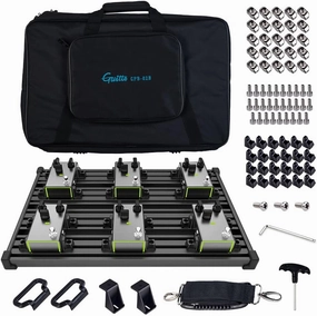 GUITTO Guitar Pedalboard - Secure Clip-On Design Pedal board Aluminum Alloy with Carry Bag No Adhesive Needed GPB-02 Medium