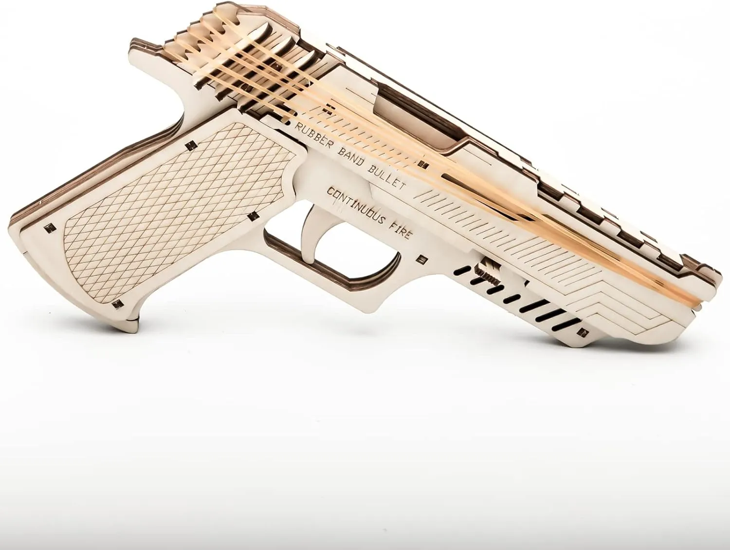 Gun Shape 3D Wooden Puzzle Model Building Kit Rubber Band Gun Toy DIY Brain Tearer Birthday Gift 3D Puzzle