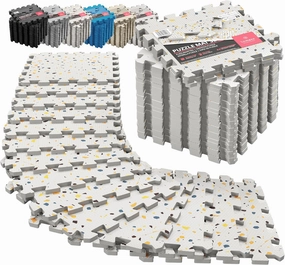 Gym Flooring Set - Interlocking EVA Soft Foam Floor Mat, 18 Pieces Puzzle Rubber Tiles Protective Ground Surface Protection, Play Workout Exercise Mats Underlay Matting Sports Pool Home Fitness Garage