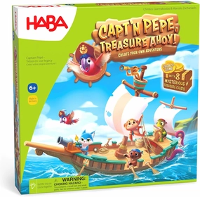 HABA Capt'n Pepe: Treasure Ahoy - A Cooperative Pirate Board Game, Adventure & Treasure Hunt for Kids & Families & A Create Your Own Adventure Legacy Game for Ages 6 