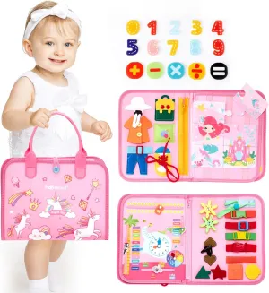 hahaland Busy Book for Toddlers Boys Girls Montessori Toys for 3  Year Old Preschool Educational Learning Activities Toddler Travel Toys for Ages 2-4 with Life Skill Number Color Weather