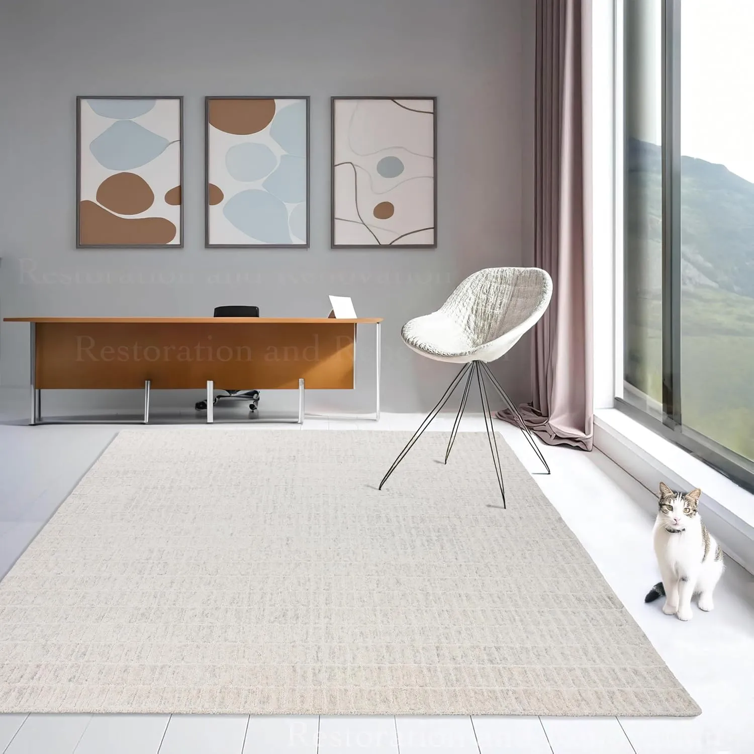 Handmade Capitola Space Dyeing Imported Premium Wool Area Rug - Unique Modern Design Carpet for Living Room, Bedroom, and Dining Room (Grey, 9' x 12')