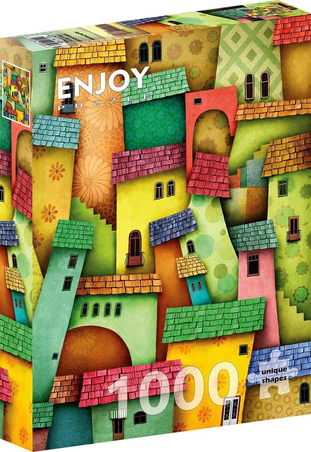 Happy Illustration of Fantasy Houses – 1000 Pieces Jigsaw Puzzle for Adults – Matte Finish, Soft Touch, Easy to Assemble, Tight Fit, Vivid Colors, Missing Pieces Service