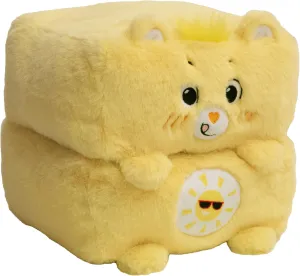 Happy Nappers: Care Bears 10" Pop N' Play Cube - Funshine Bear - Mushmillow Character Unfolds Into A Plush Pillow, Multi-Use, Chair-Footrest, Kids Toy