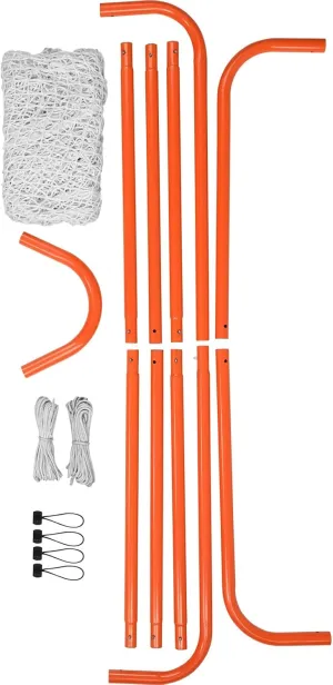 Happybuy Lacrosse Goal, 6' x 6' Steel Frame Net, Portable Training Equipment with Carry Bag, Quick Setup for Youth & Adults, Orange