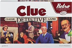 Hasbro Gaming Retro Series Clue 1986 Edition Board Game, Classic Mystery Game for Kids, Family Board Games for 3-6 Players, Ages 8  (Amazon Exclusive)