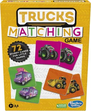 Hasbro Gaming Trucks Matching Game, Fun Preschool Board Game for 1  Players, Memory Card Games for Kids, Set, Ages 3  (Amazon Exclusive)