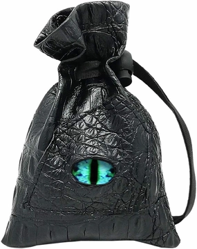 Haxtec Dragon Eye Dice Bag Drawstring Leather DND Dice Pouch Storage Bag for D&D Dices Coins and Accessories (Eternal-Blue Eye) Patent Number D893867