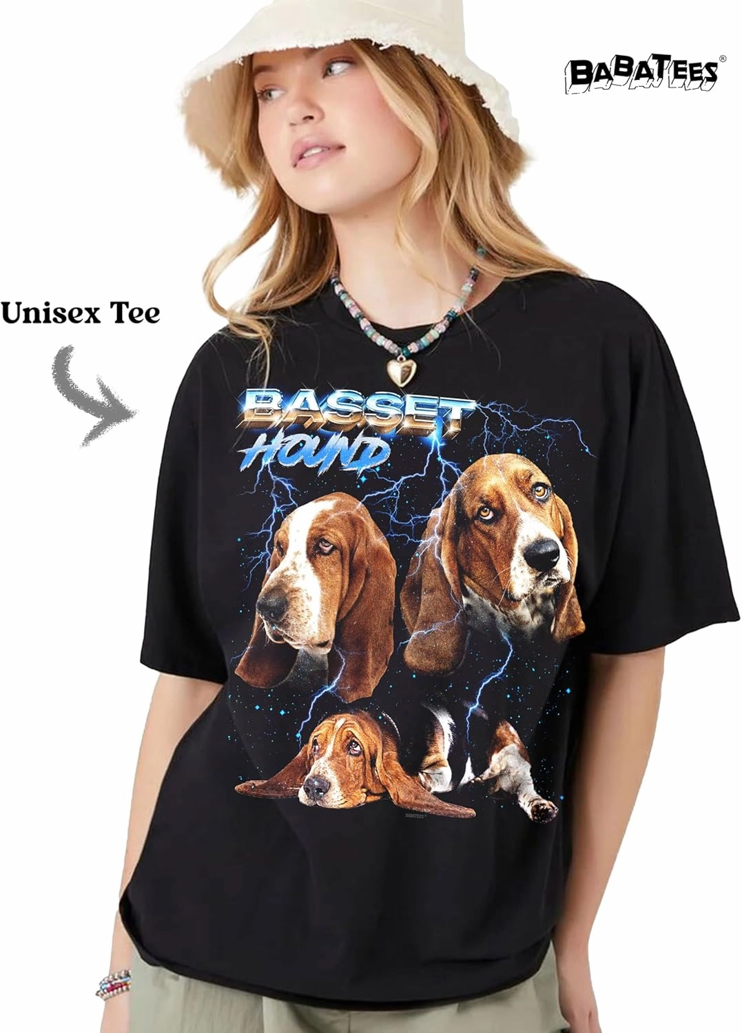 Heavy Metal Tshirt for Men & Women 80s 90s Glam Rock Style with Epic Stars and Lightning